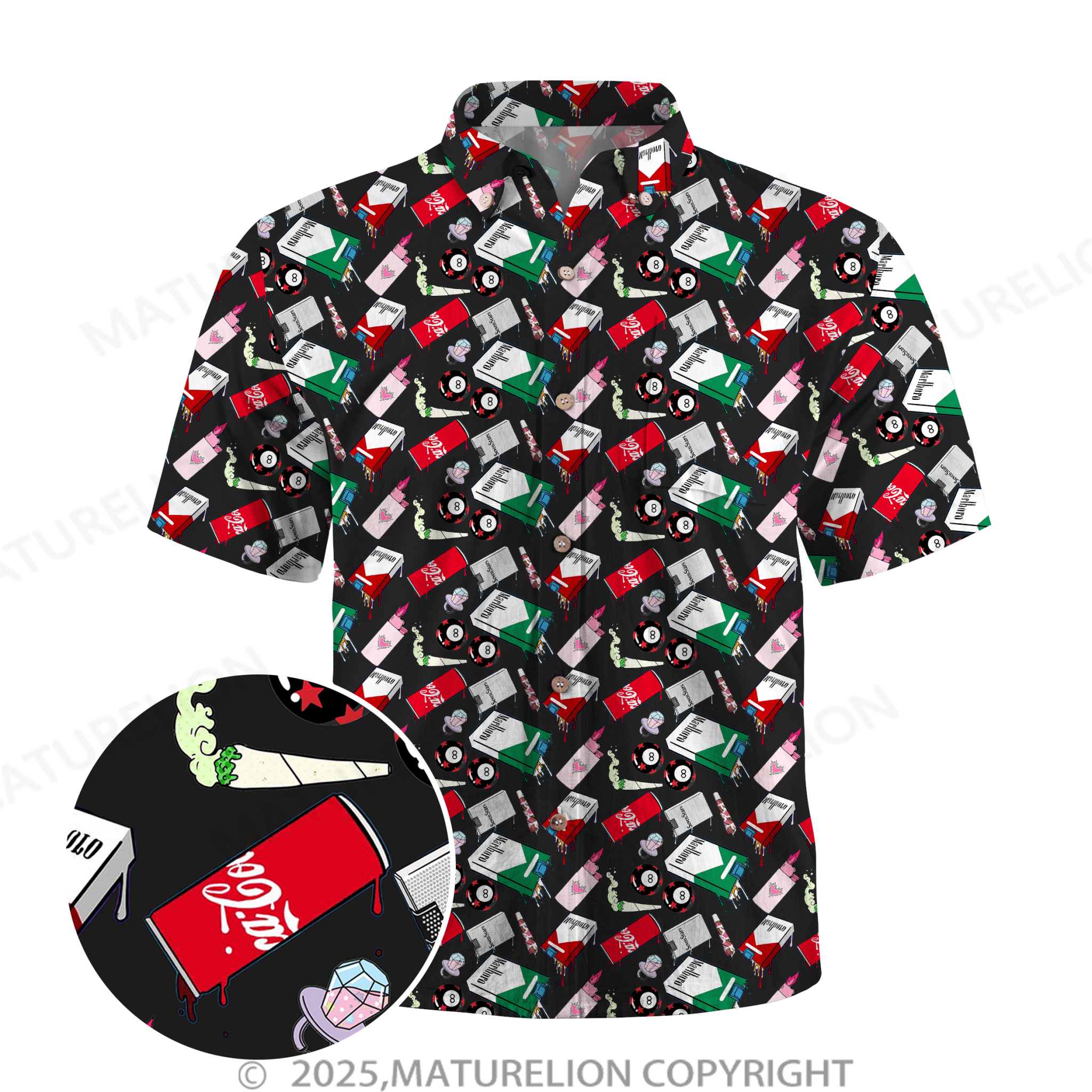 Maturelion Men's Hawaiian Shirt Midnight Tropics Hawaiian Shirt