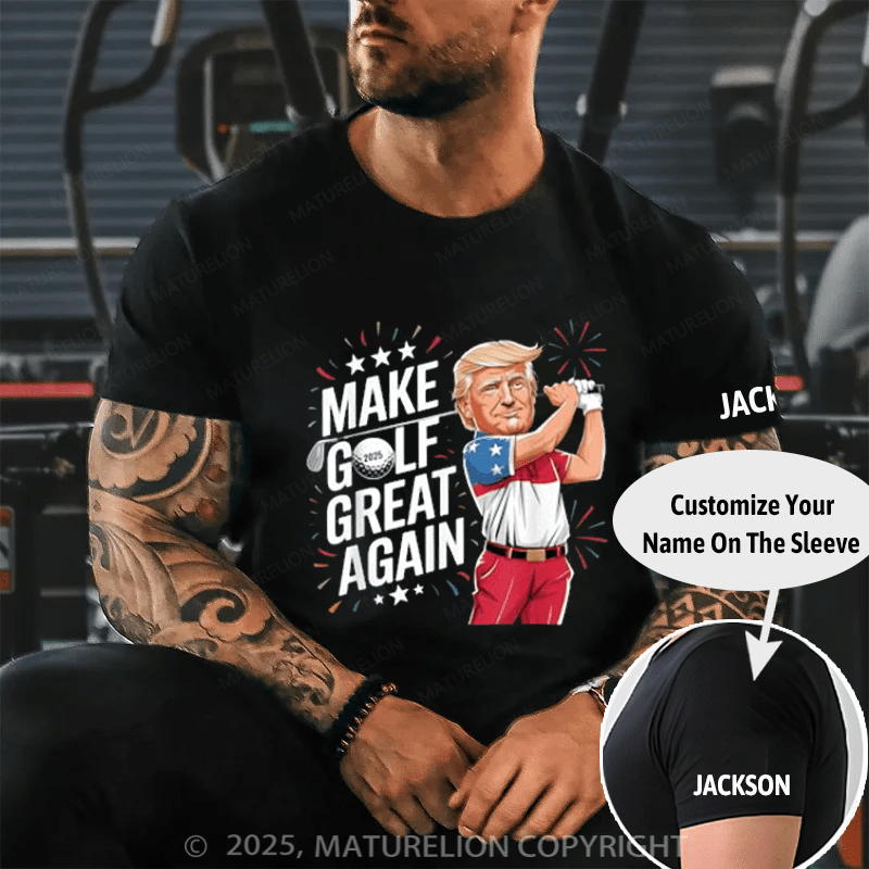Maturelion Men's T-shirt Make Golf Great Again Cotton T-shirt