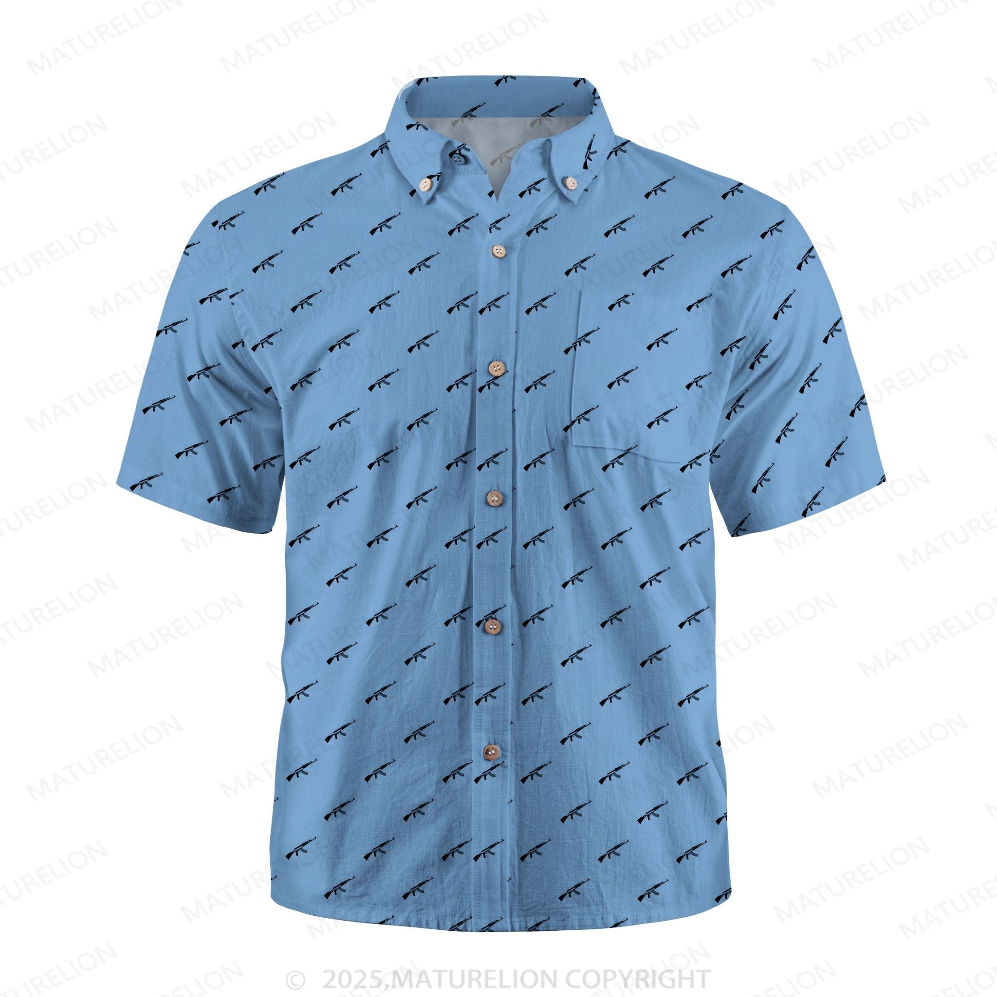 Maturelion Men's Hawaiian Shirt Ocean Wave Hawaiian Shirt
