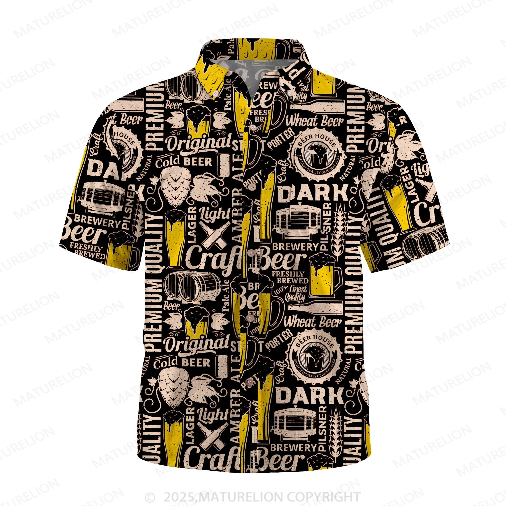Maturelion Men's Hawaiian Shirt Palm Paradise Hawaiian Shirt