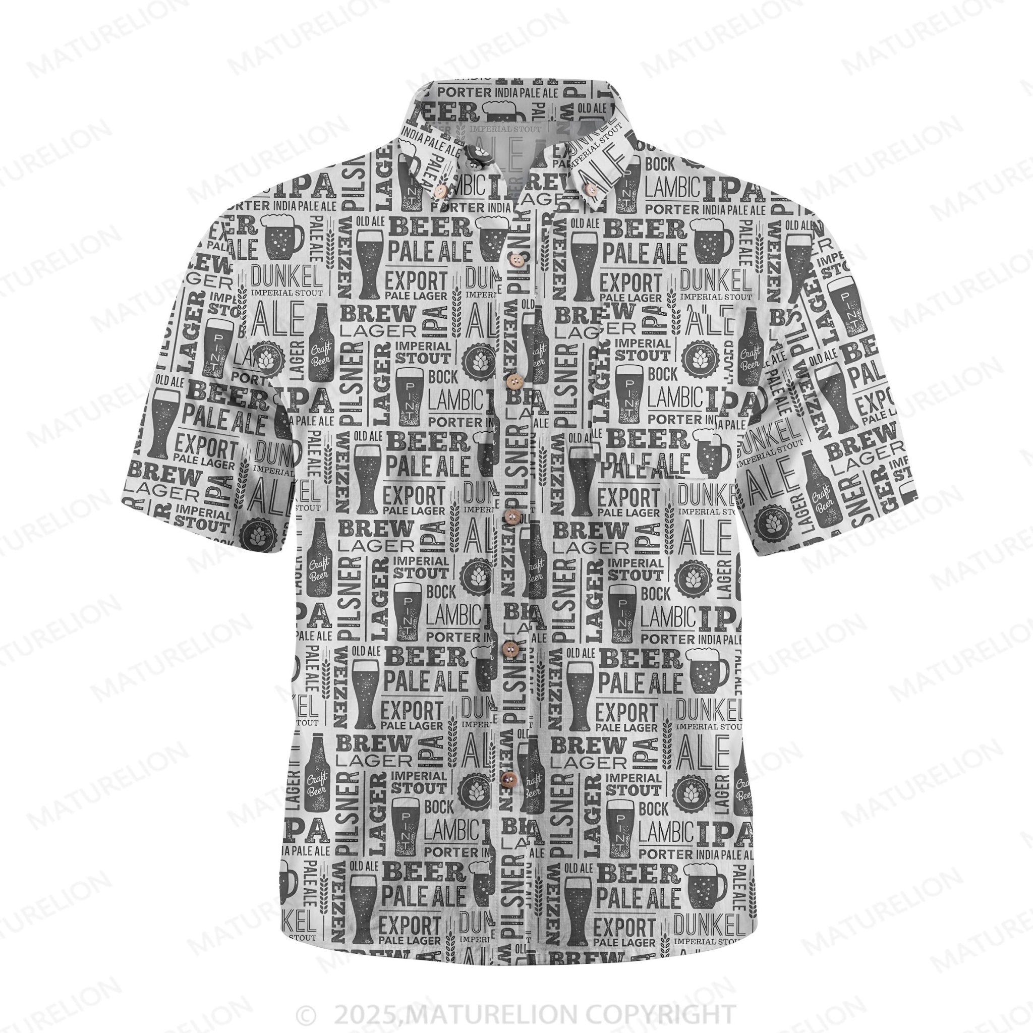 Maturelion Men's Hawaiian Shirt Surf and Sand Hawaiian Shirt