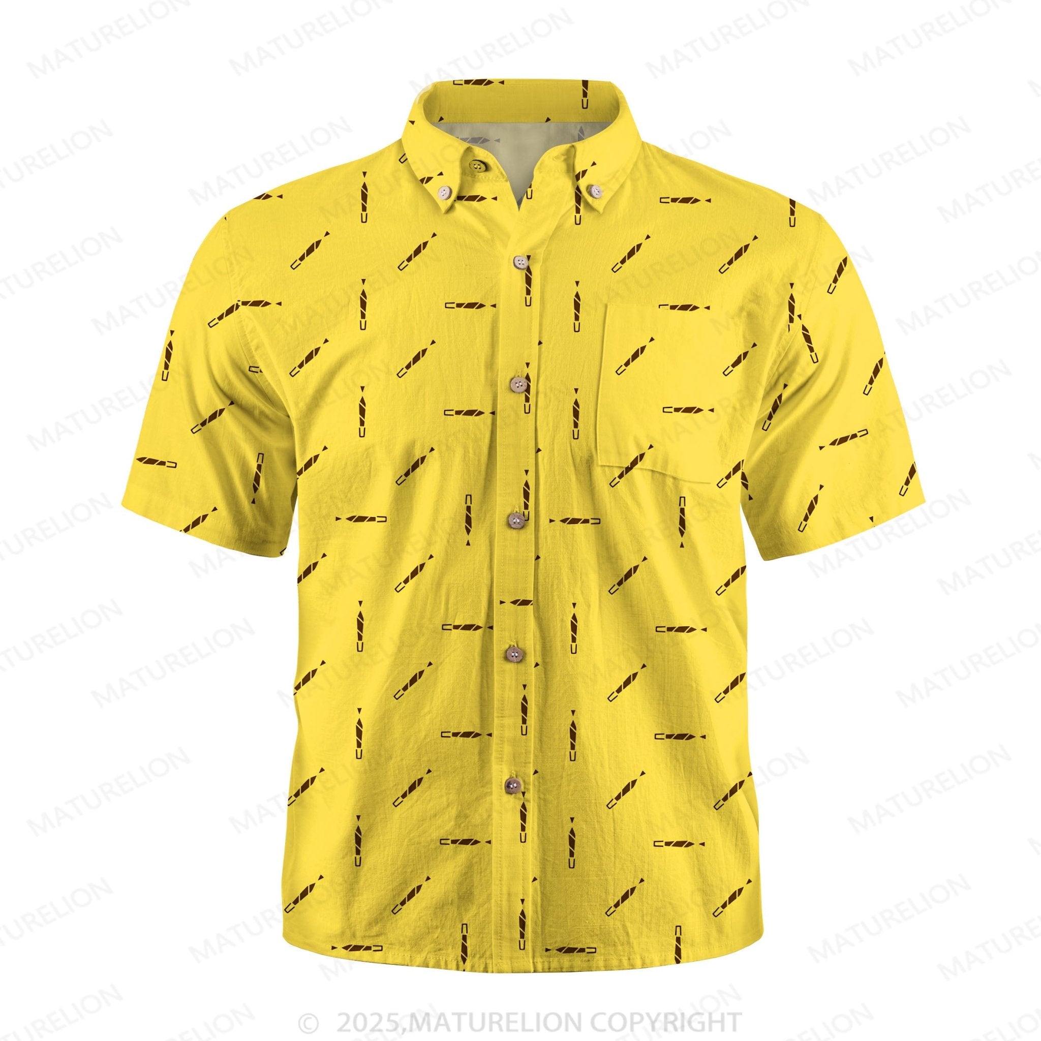 Maturelion Men's Hawaiian Shirt Wave Rider Hawaiian Shirt