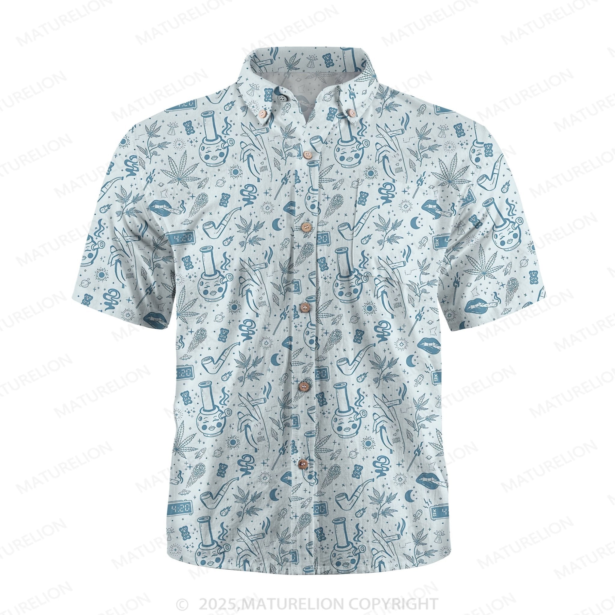 Maturelion Men's Hawaiian Shirt Lagoon Life Hawaiian Shirt