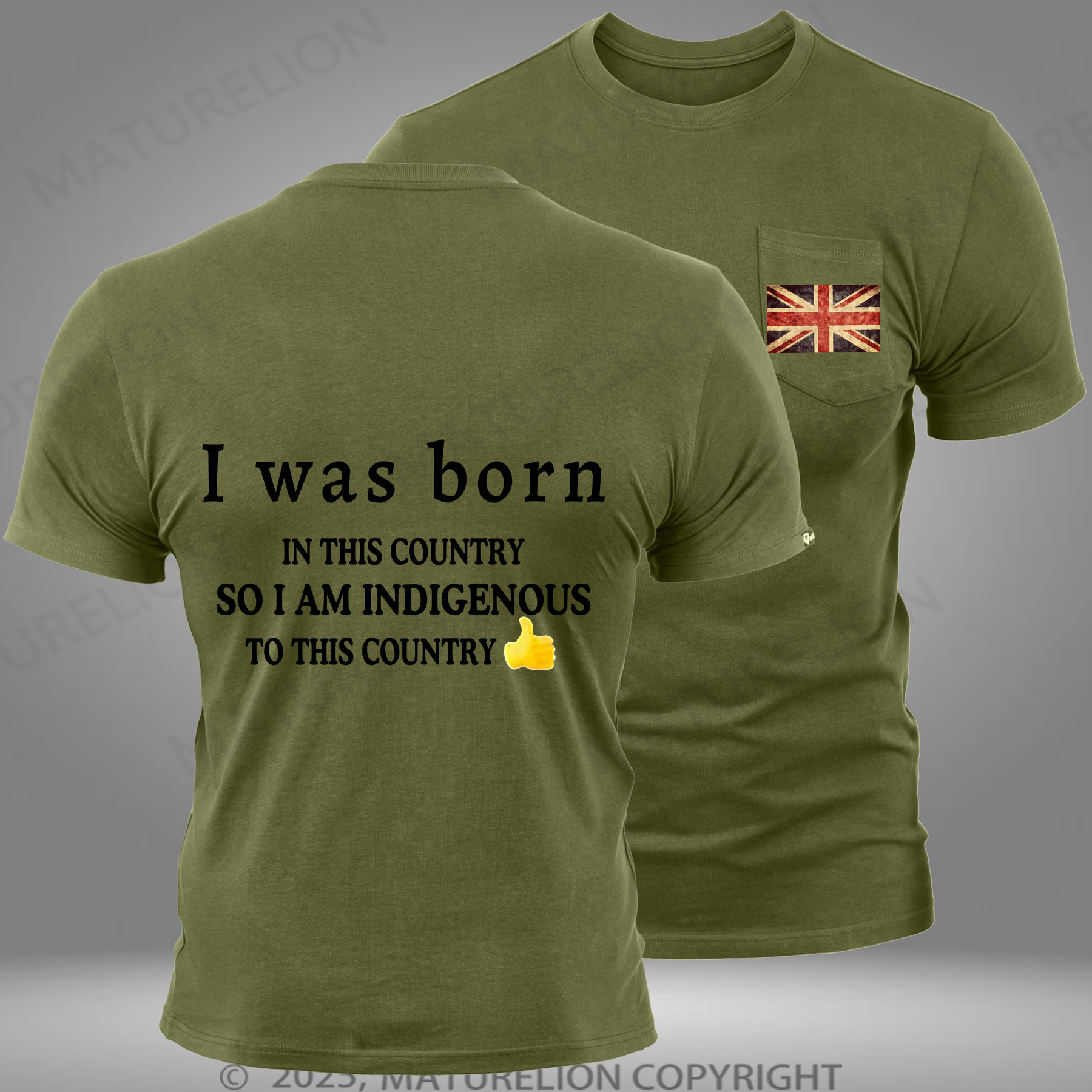 Maturelion Men‘s T-shirt I Was Born In This Country So I Am Indigenous To This Country Cotton T-Shirt