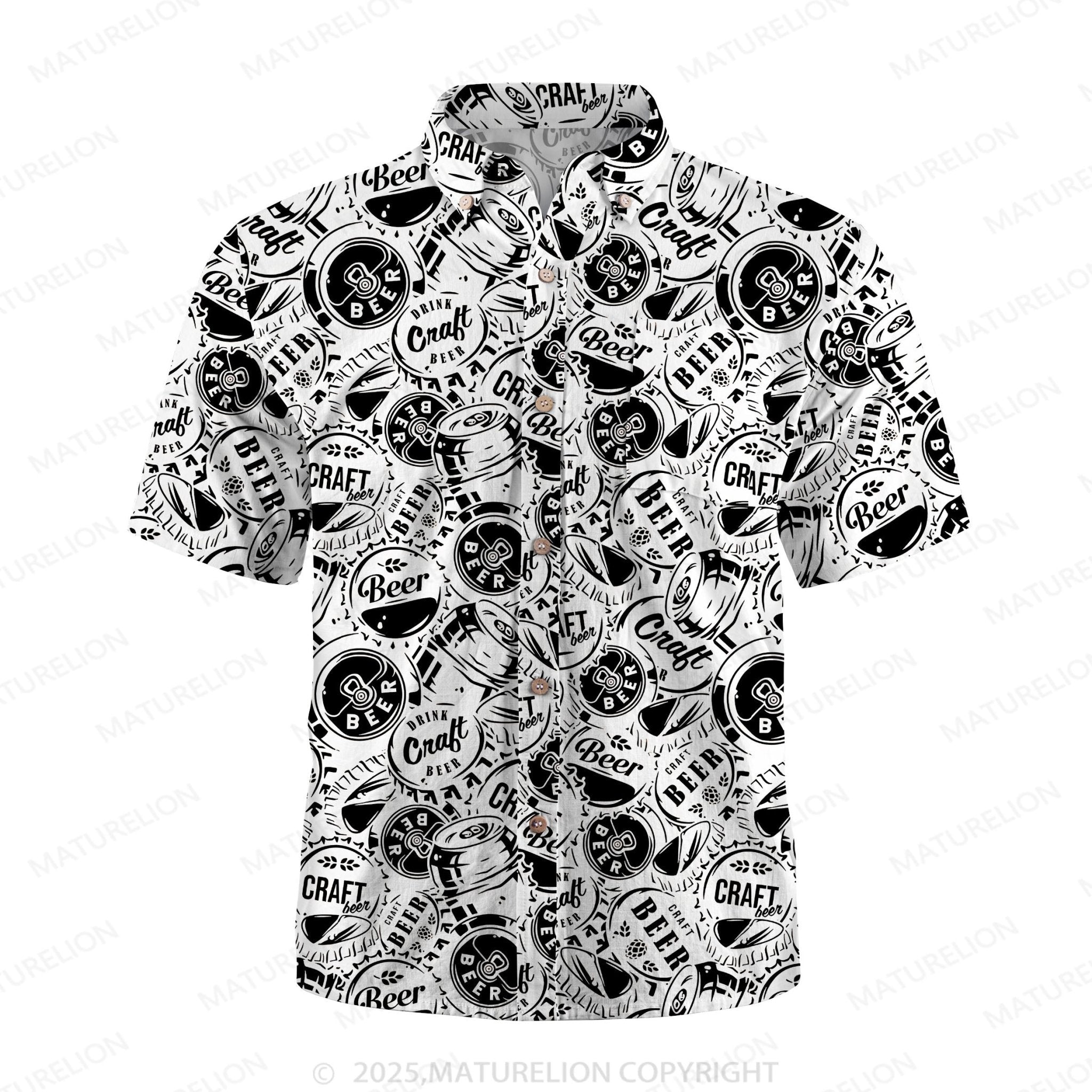 Maturelion Men's Hawaiian Shirt Pineapple Beach Hawaiian Shirt