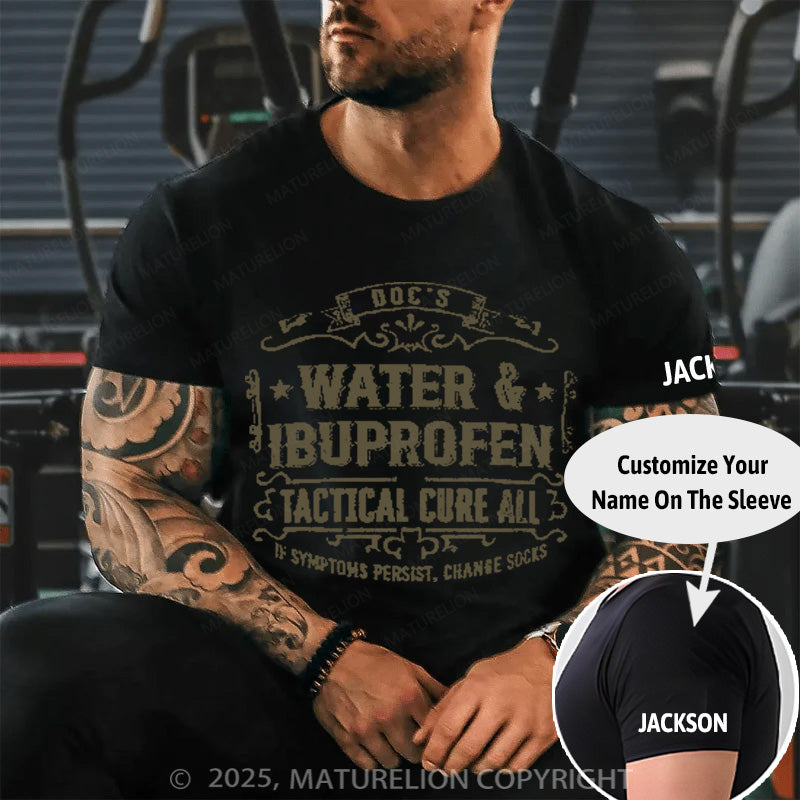 Maturelion Men's T-shirt Doc's Water & Ibuprofen Cure-All Cotton T-shirt