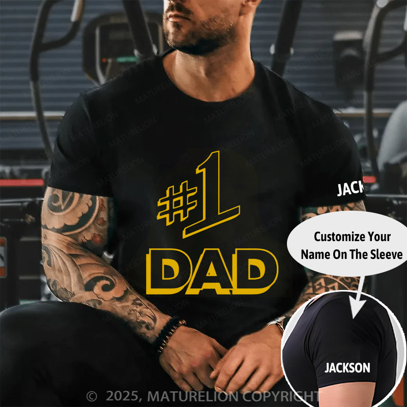 Maturelion Men's T-shirt Number 1 Dad Father's Day T-shirt