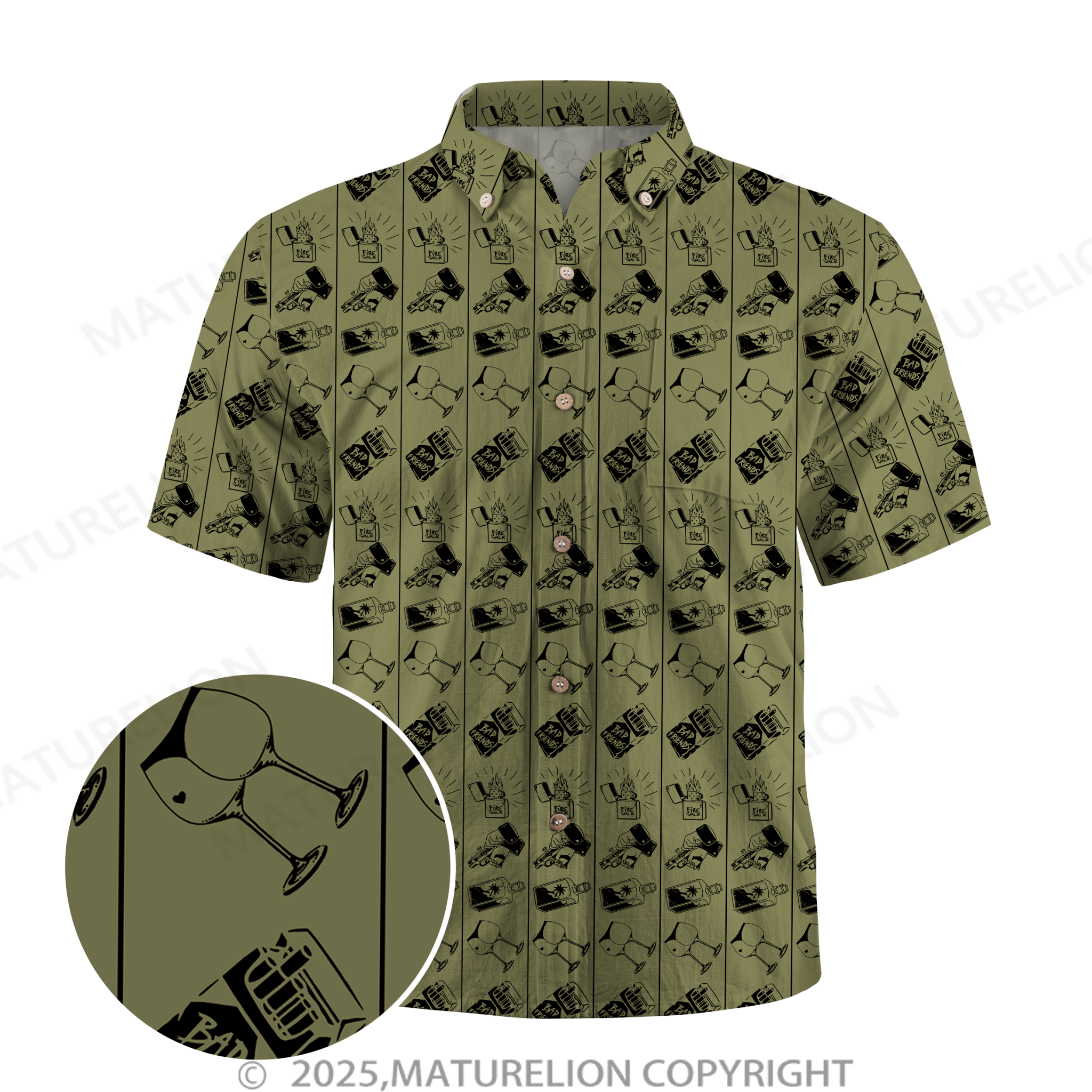 Maturelion Men's Hawaiian Shirt Floral Rush Hawaiian Shirt