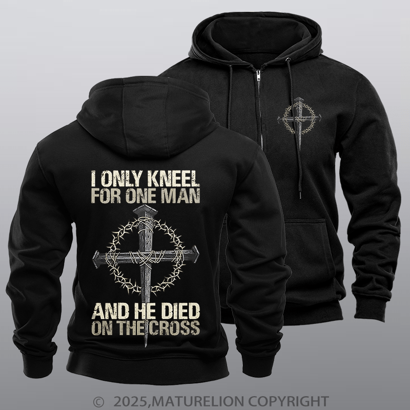 Maturelion Men's Hoodie Men's Hoodie Only Kneel For One Zipper Hoodie