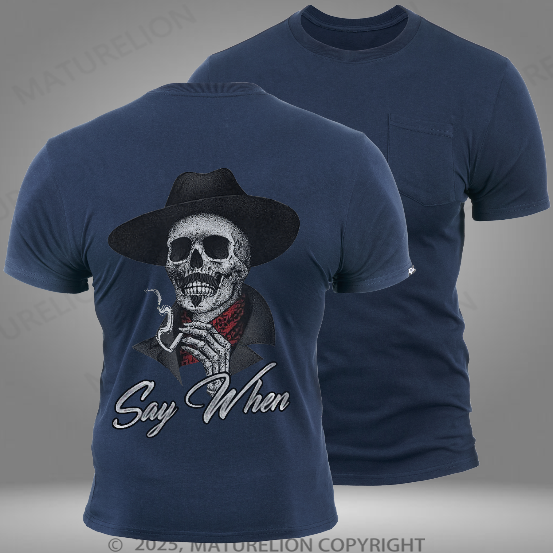 Maturelion Men's T-Shirt Say When Pocket T-shirt