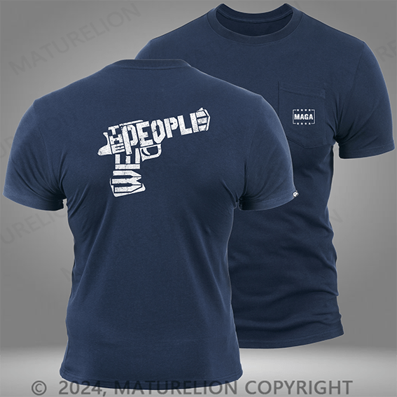Maturelion We The People Hand Gun Pocket T-Shirt