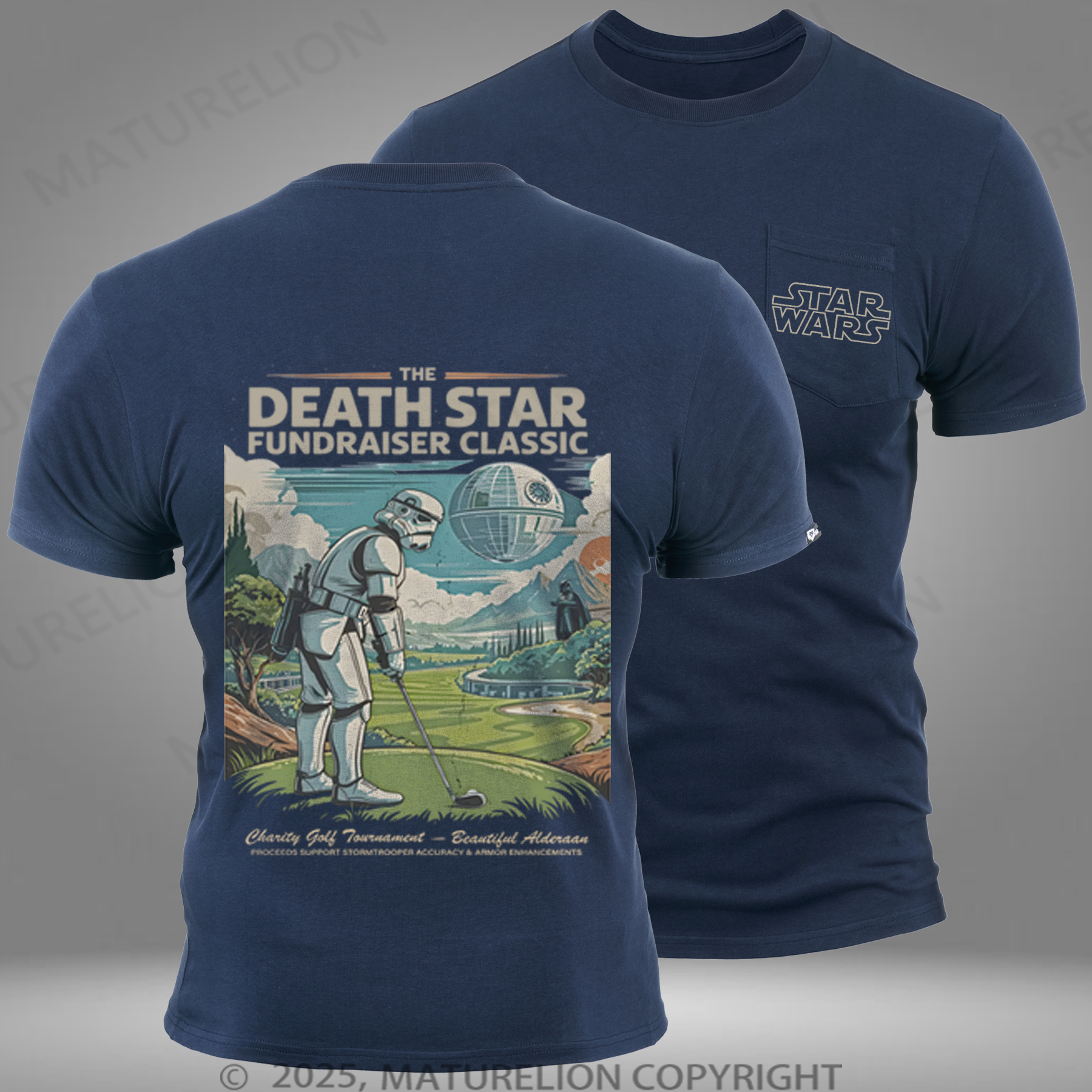Maturelion Men's T-Shirt The Death Star Fundraiser Classic Pocket T-shirt