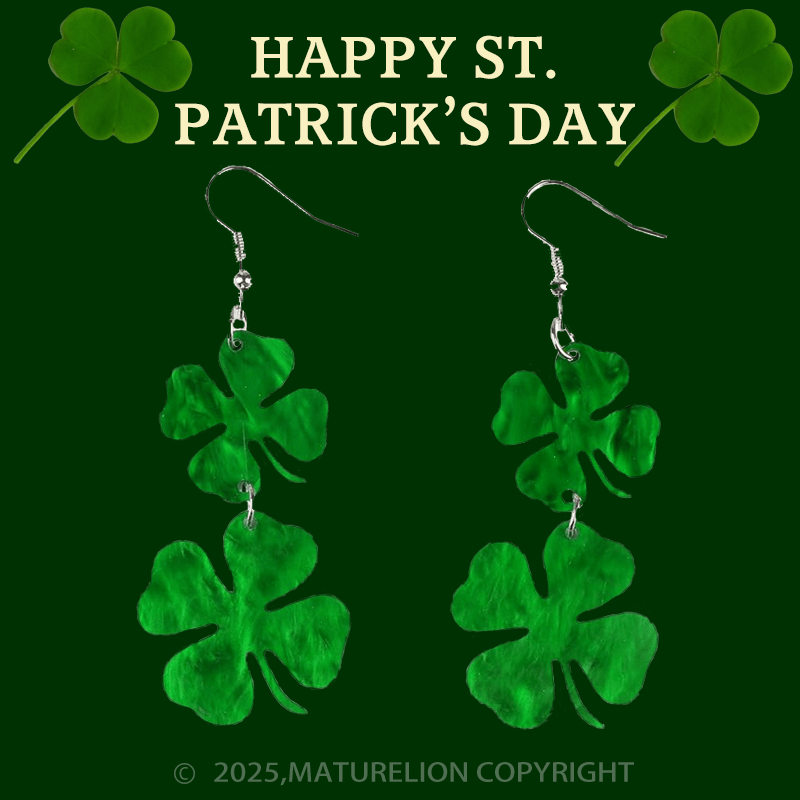 Maturelion St Patrick's Earring Shamrock Beaded Earring for St. Patrick’s Day Fun
