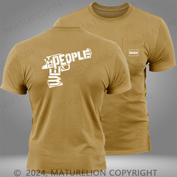 Maturelion We The People Hand Gun Pocket T-Shirt