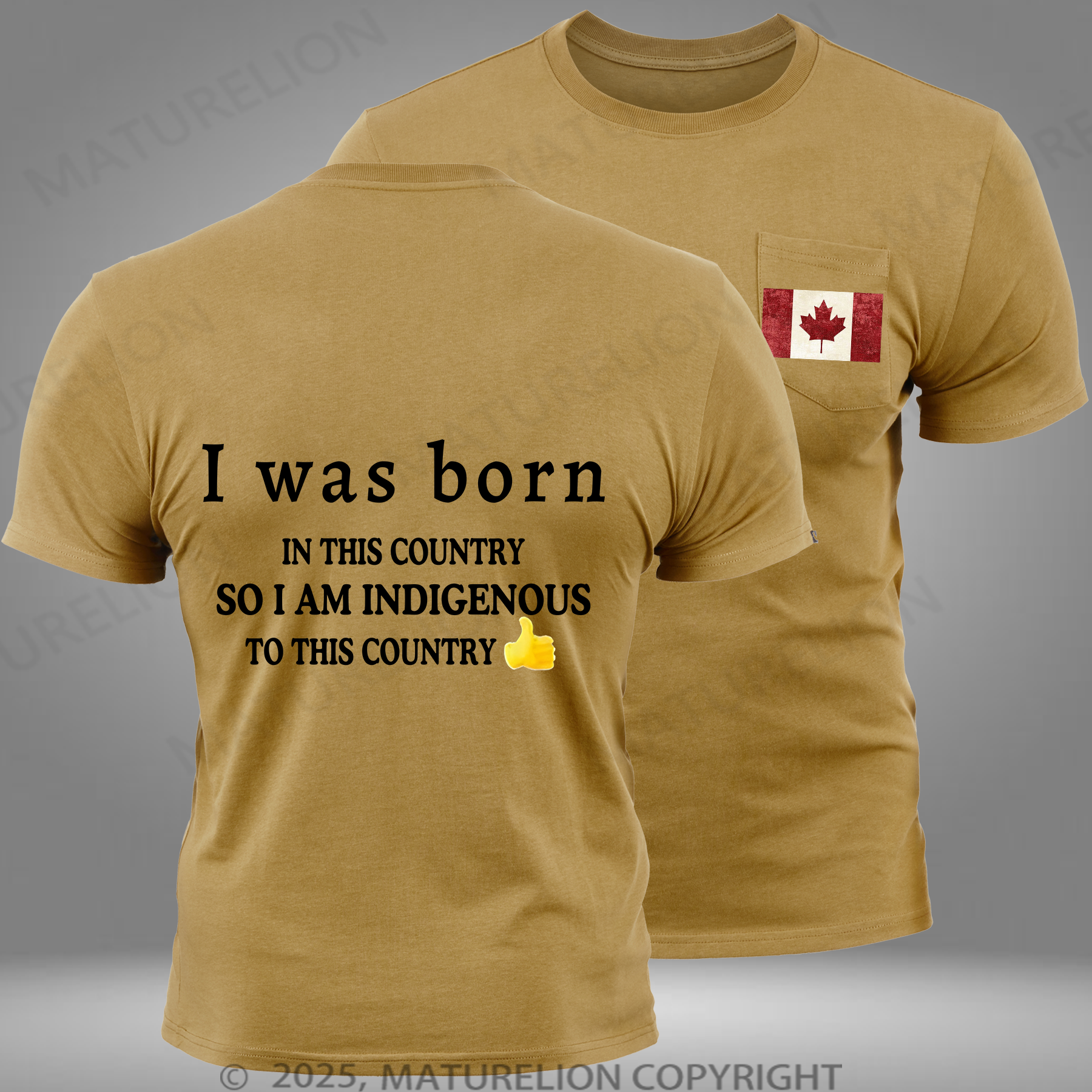 Maturelion Men's T-Shirt I Was Born In This Country So I Am Indigenous To This Country Cotton T-Shirt