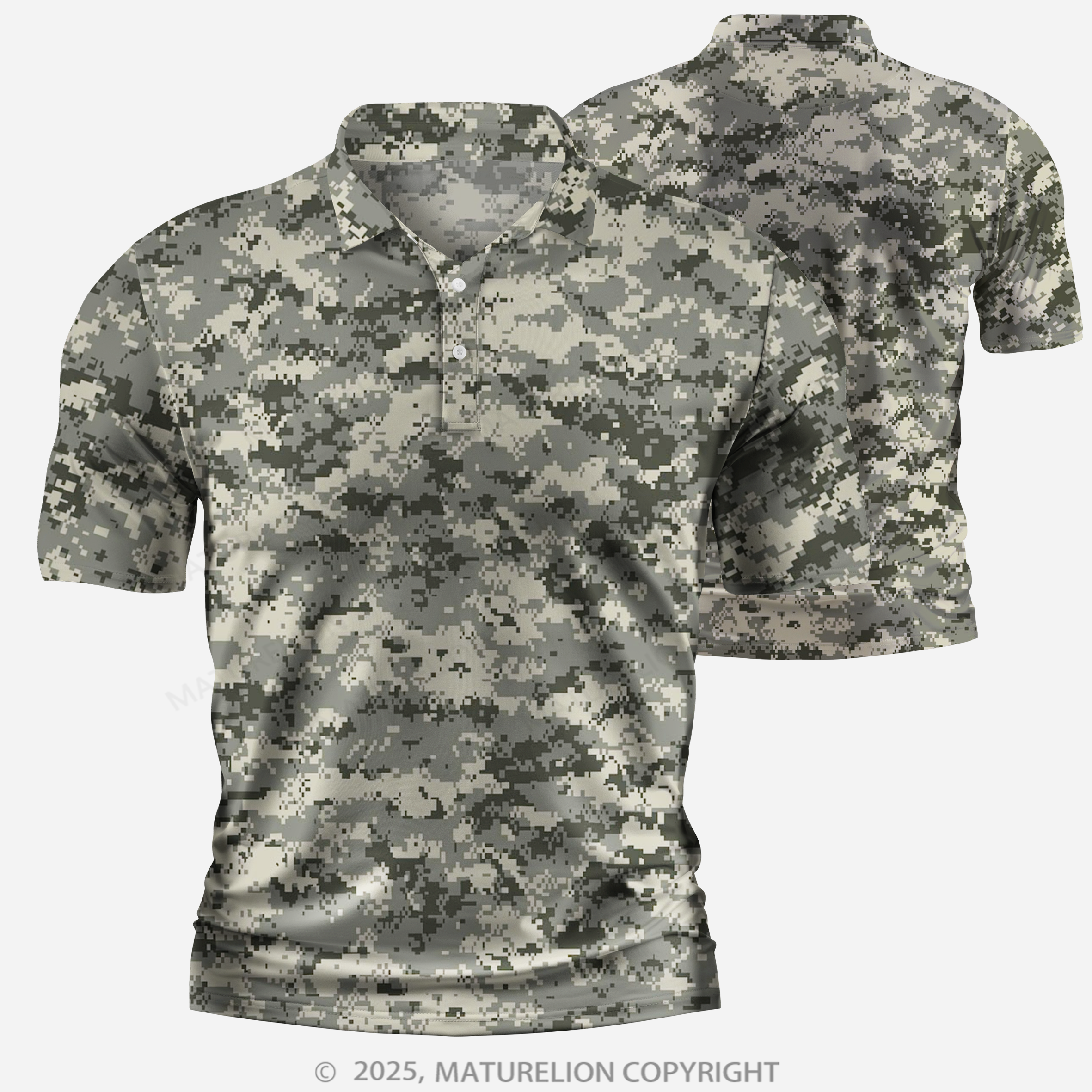 Maturelion Men's Polo Shirt Desert Camo Polo Shirt