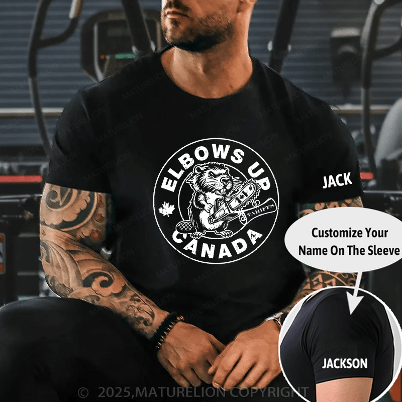 Maturelion Men's T-Shirt Elbows Up T-Shirt (Free Customization)