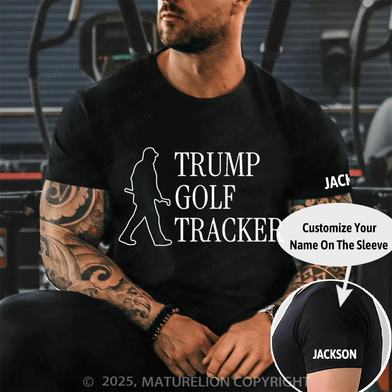 Maturelion Men's T-shirt Trump Golf Tracker Cotton T-shirt