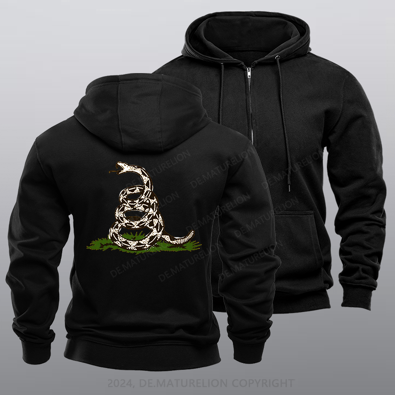 Maturelion Men's Hoodie Yellow Gadsden Zipper Hoodie