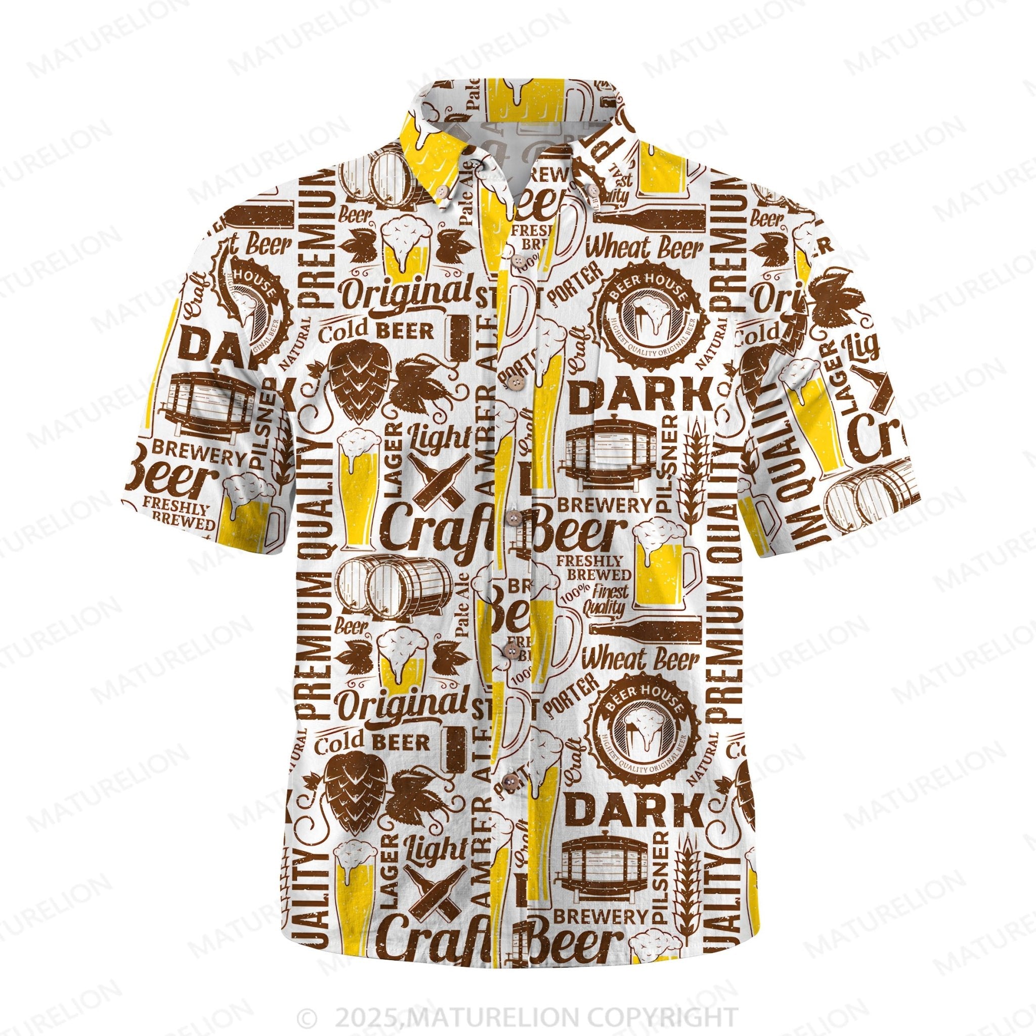 Maturelion Men's Hawaiian Shirt Palm Paradise Hawaiian Shirt