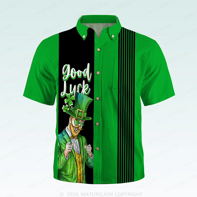 Maturelion St. Patrick's Hawaiian Shirt Shamrock Paradise Hawaiian Shirt