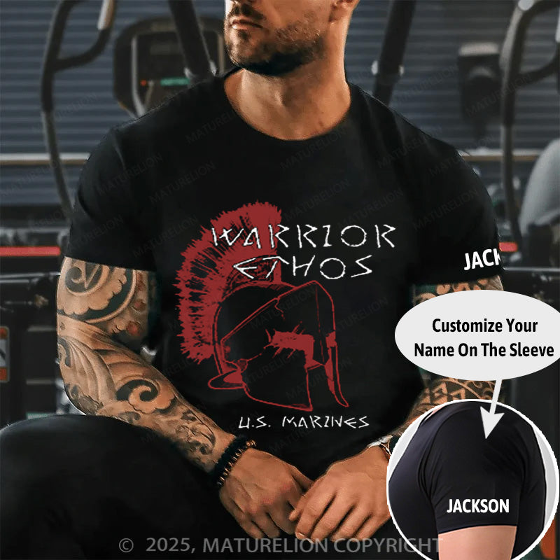 Maturelion Men's T-shirt Warrior Ethos Cotton T-shirt