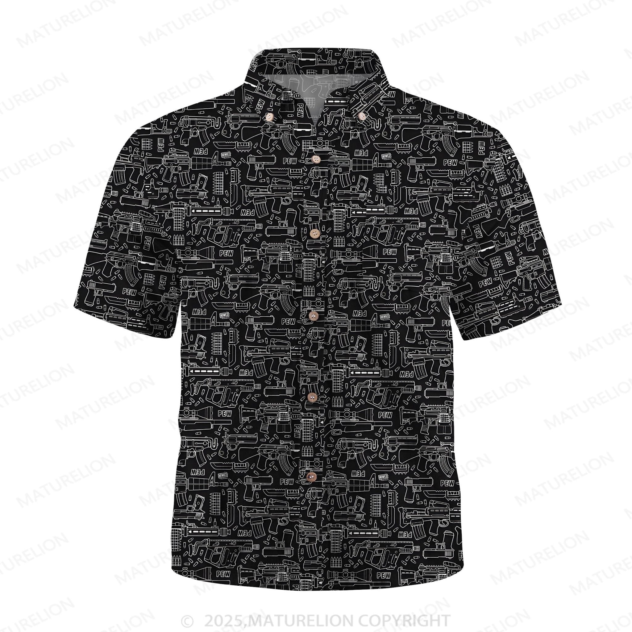Maturelion Men's Hawaiian Shirt Palm Tree Getaway Hawaiian Shirt
