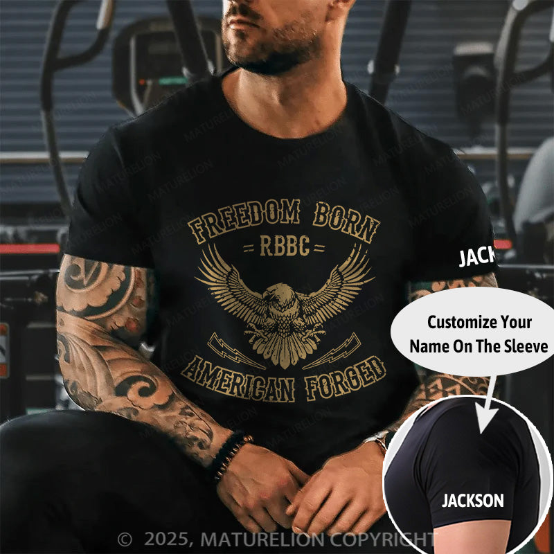 Maturelion Men's T-shirt American Forged Cotton T-shirt