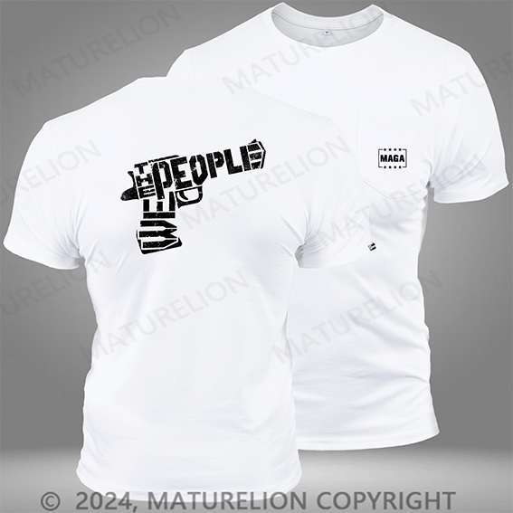 Maturelion We The People Hand Gun Pocket T-Shirt