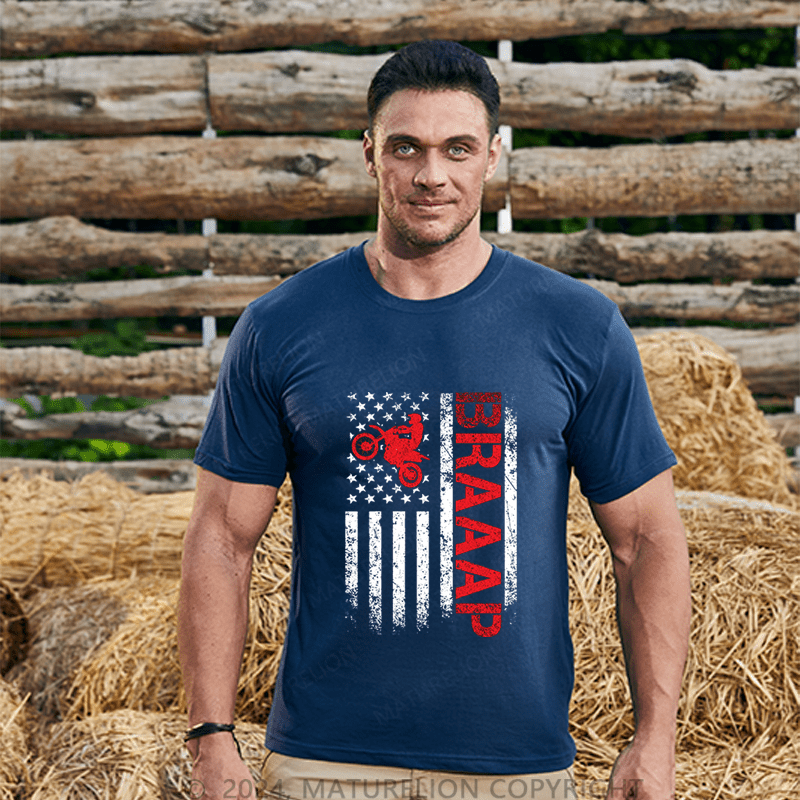 Maturelion Men's T-Shirt Braaap Cotton T-Shirt