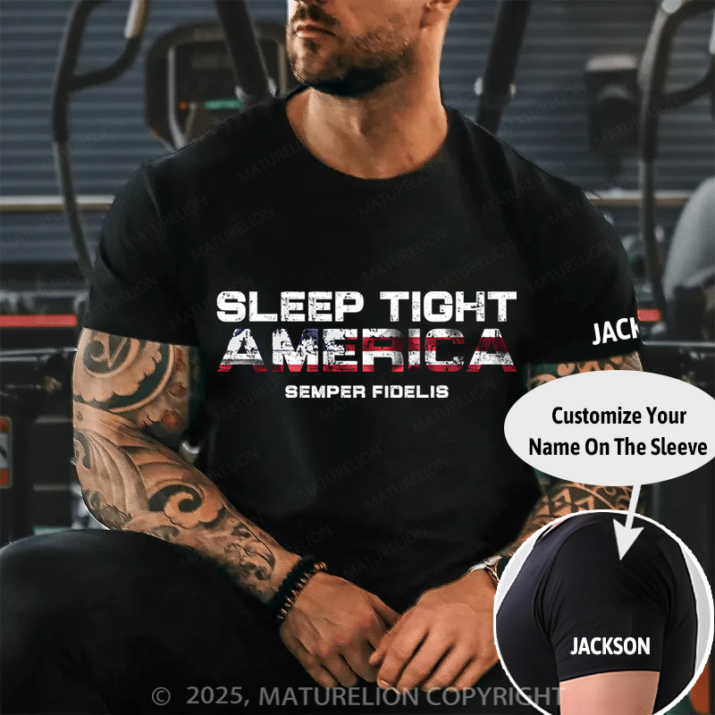 Maturelion Men's T-Shirt Sleep Tight America Cotton T-Shirt