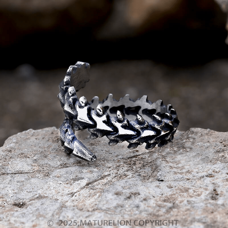 Matuerlion Old School Spine Ring for the Modern Rebel