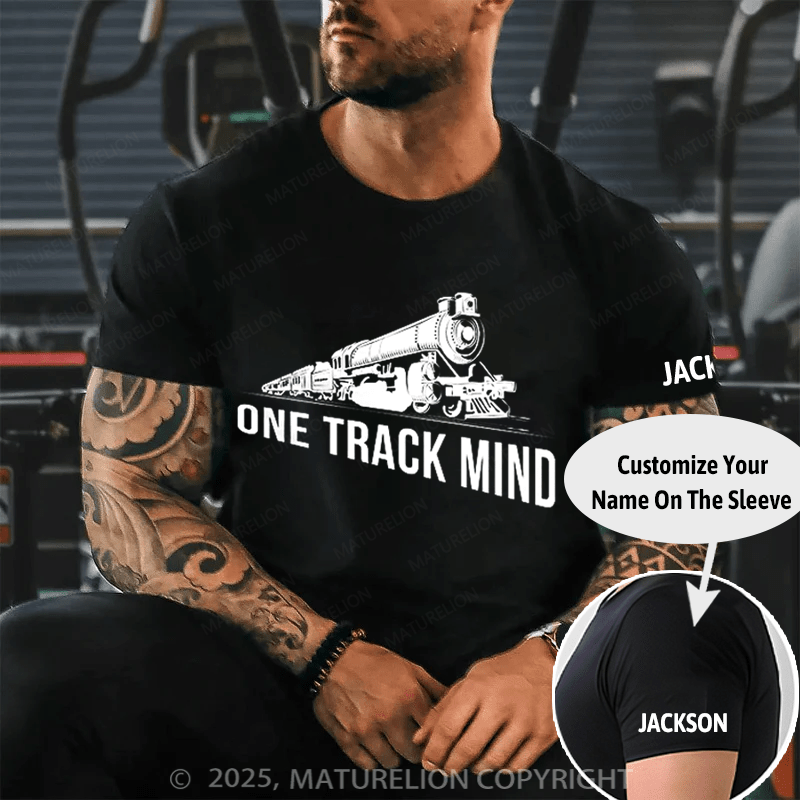 Maturelion Men's T-shirt One Track Mind Cotton T-shirt