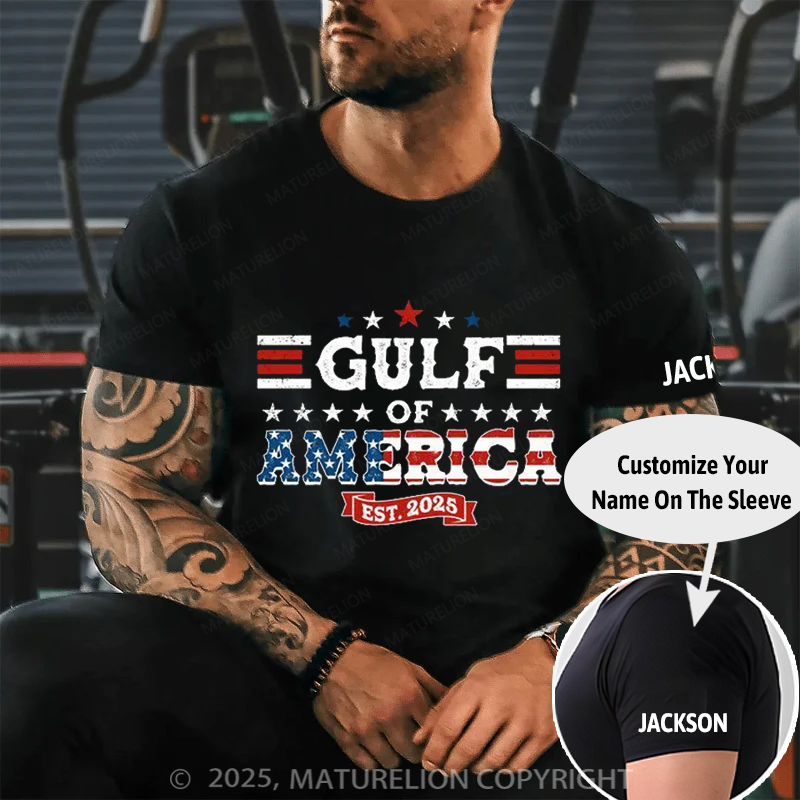 Maturelion Men's T-shirt Gulf-of-America Cotton T-shirt