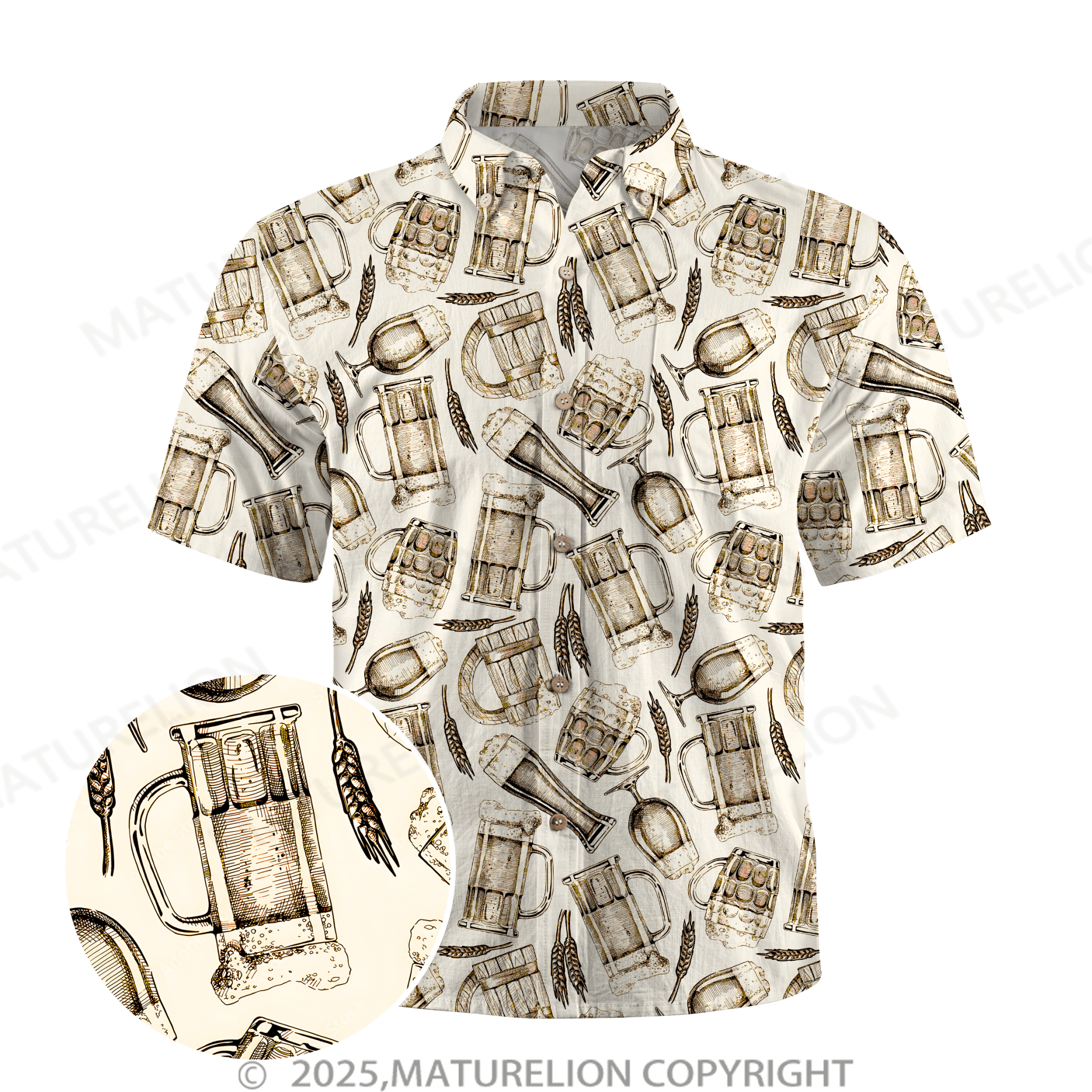 Maturelion Men's Hawaiian Shirt Sunset Glow Hawaiian Shirt