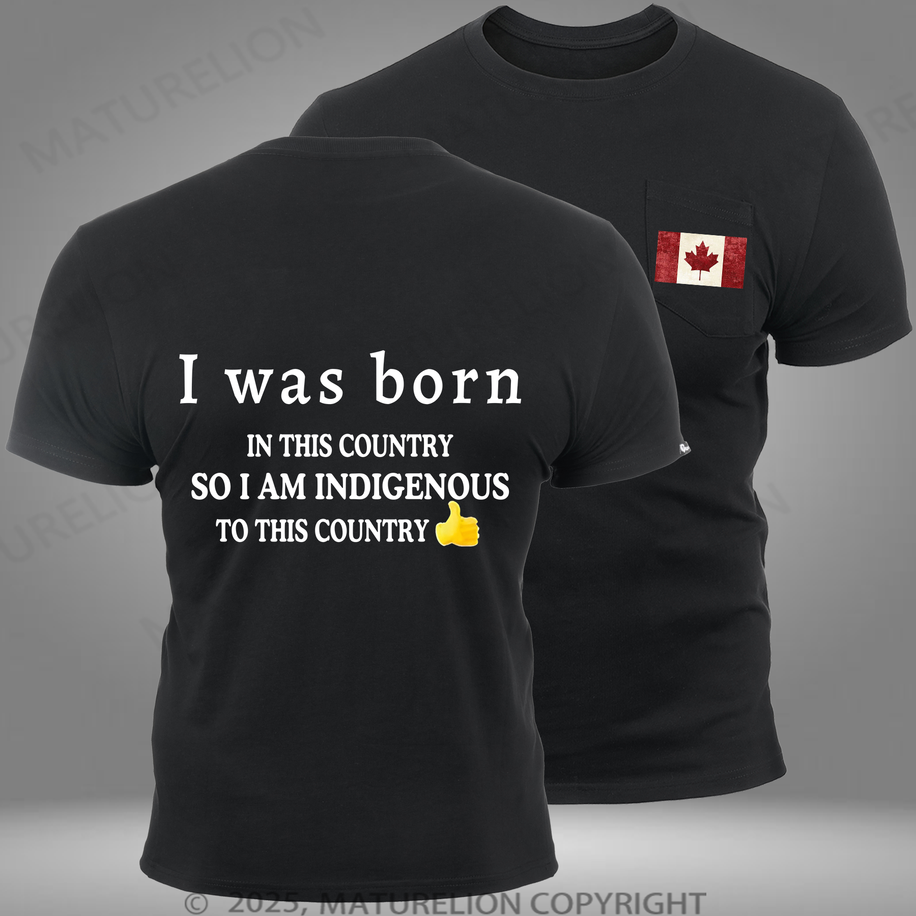 Maturelion Men's T-Shirt I Was Born In This Country So I Am Indigenous To This Country Cotton T-Shirt