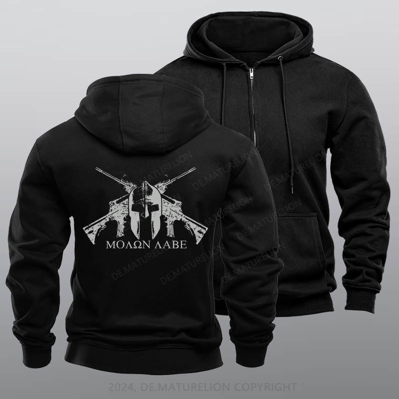 Maturelion Men's Hoodie Come and Take Them! Zipper Hoodie
