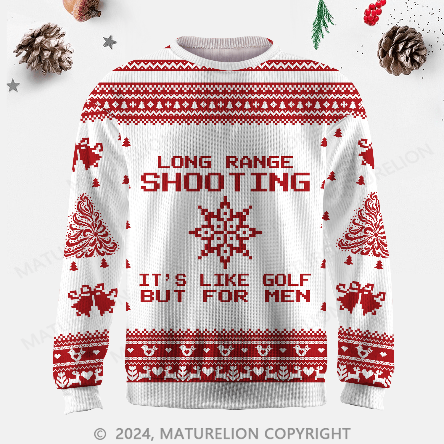 Maturelion Long Range Shooting It's Like Golf But For Men Ugly Sweater