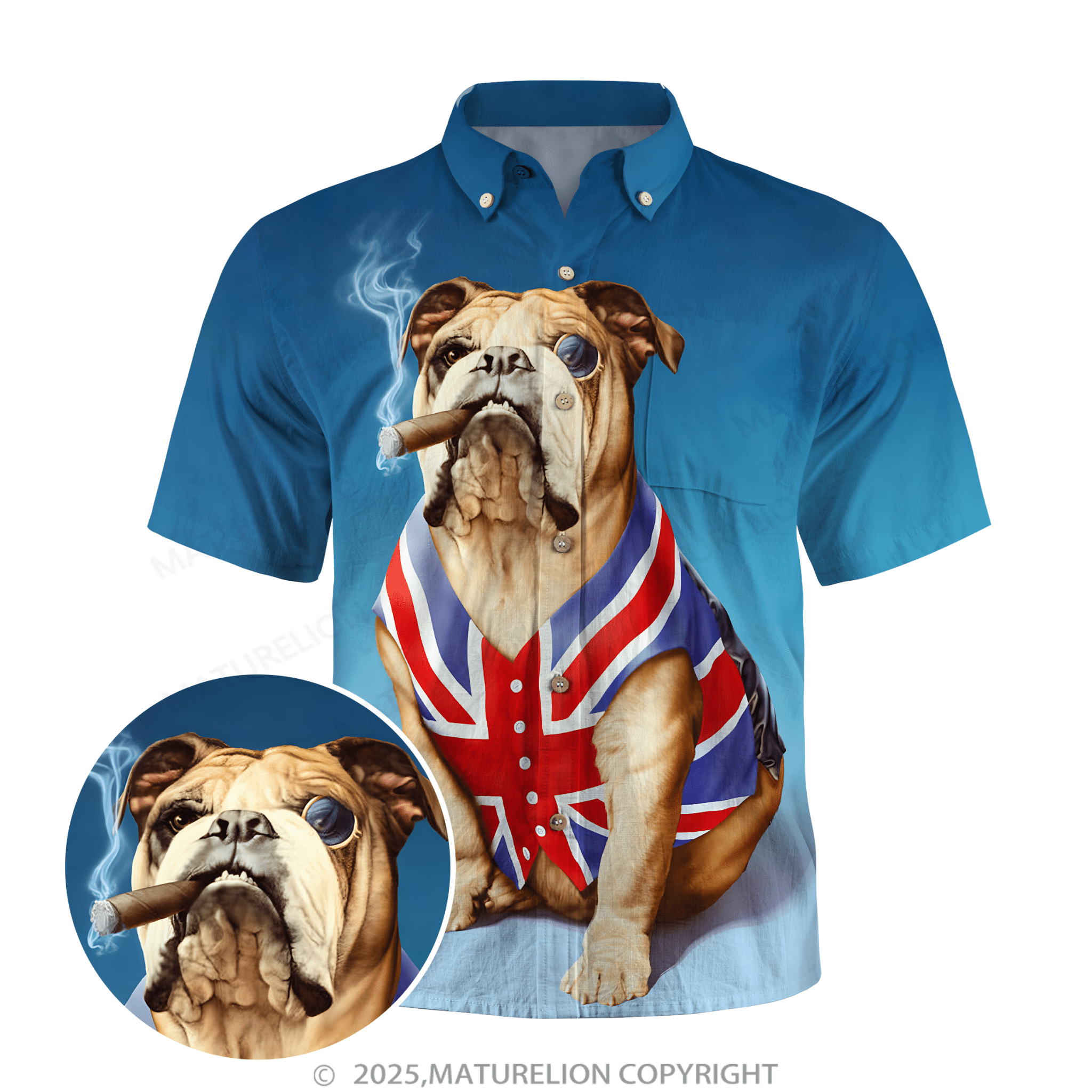 Maturelion Men's Aloha Shirts Fashion Anthropomorphic Animal Hawaiian Shirt
