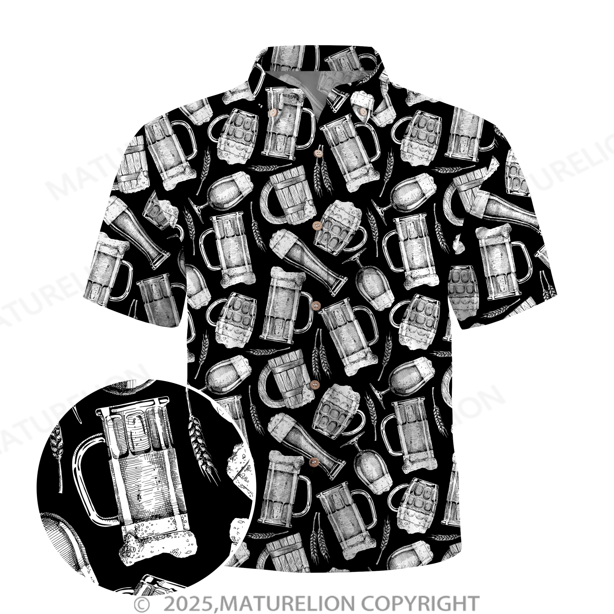 Maturelion Men's Hawaiian Shirt Sunset Glow Hawaiian Shirt