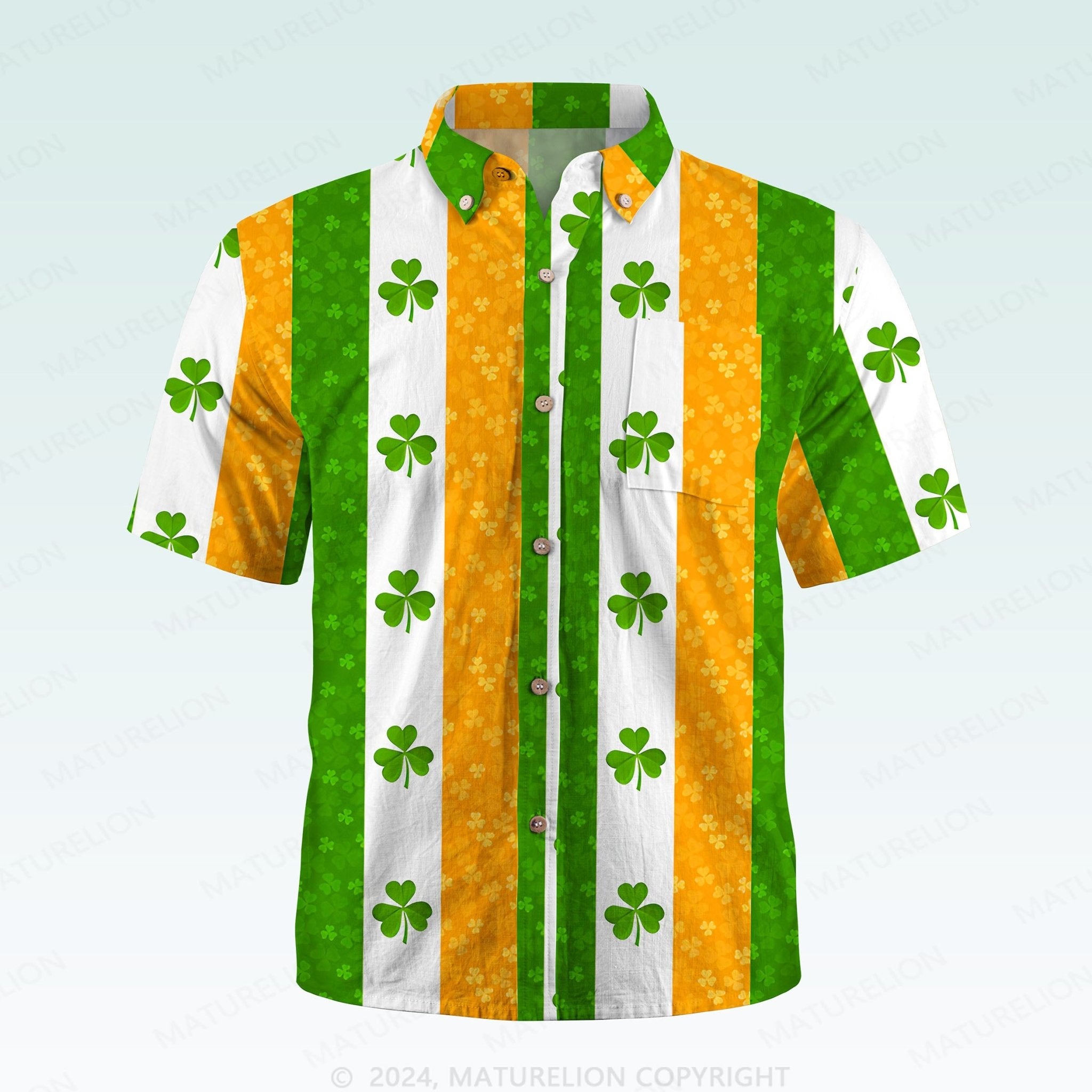 Maturelion St. Patrick's Hawaiian Shirt Tropical Irish Delight Hawaiian Shirt