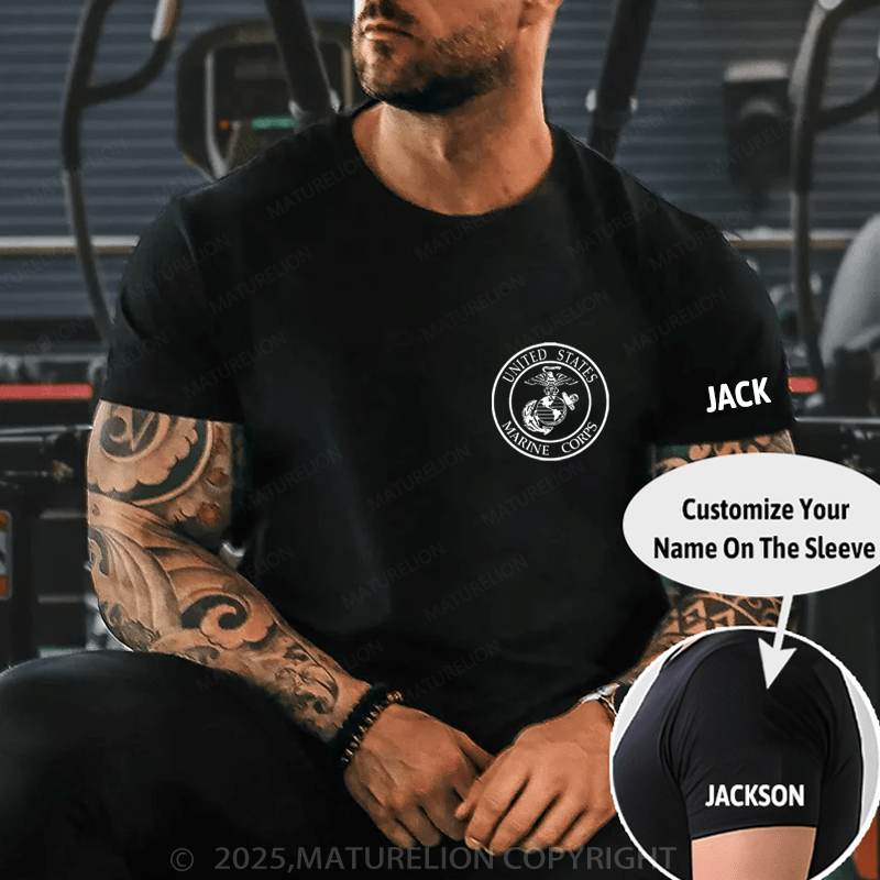 Maturelion Men's T-Shirt United States Marine Corps T-Shirt (Free Customization)