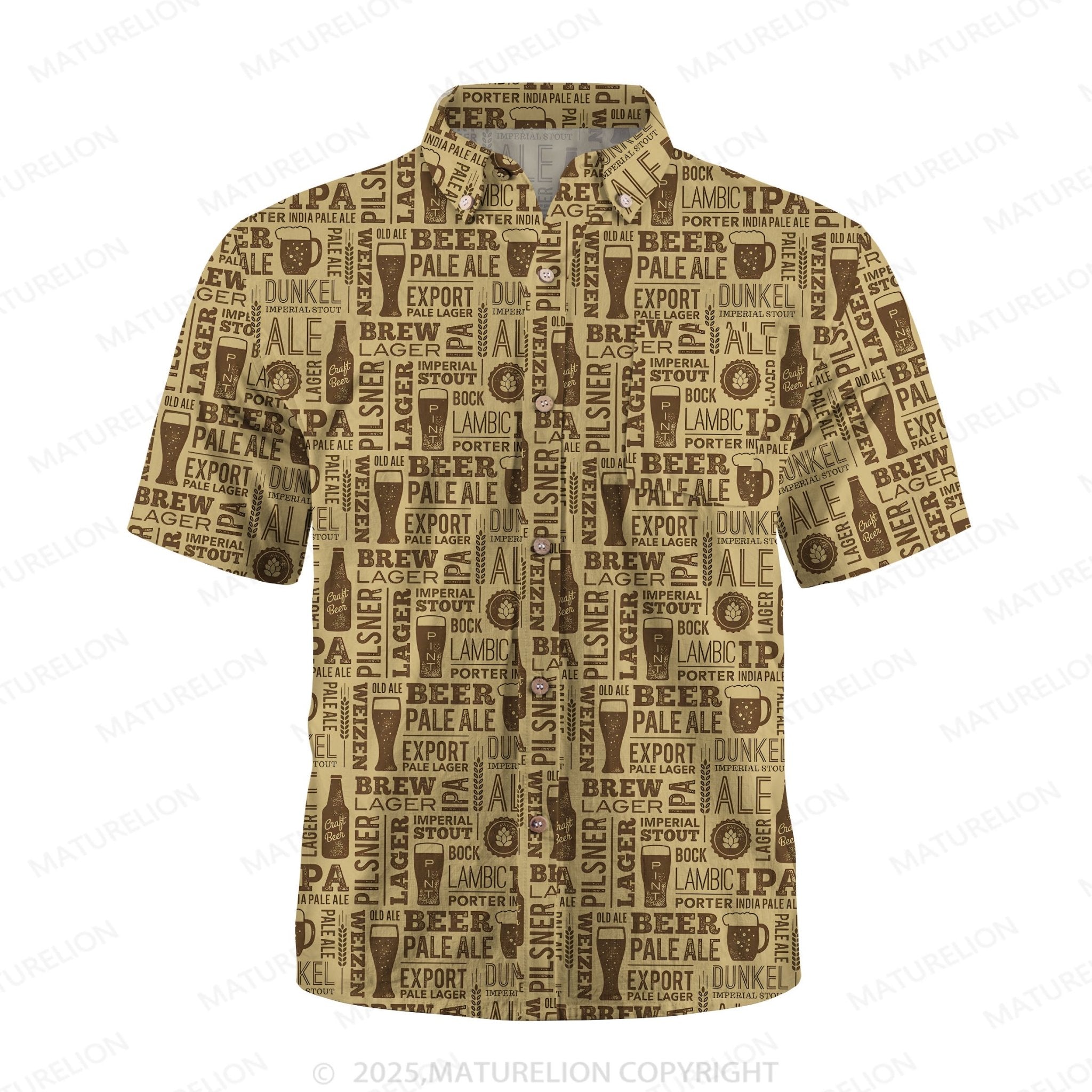 Maturelion Men's Hawaiian Shirt Surf and Sand Hawaiian Shirt