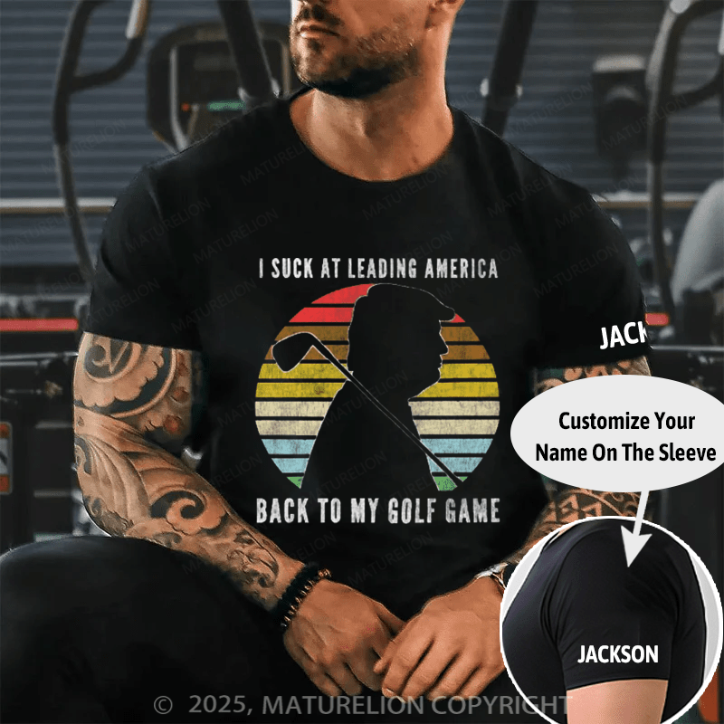 Maturelion Men's T-shirt Trump Gone ... to Golf Essential Cotton T-shirt