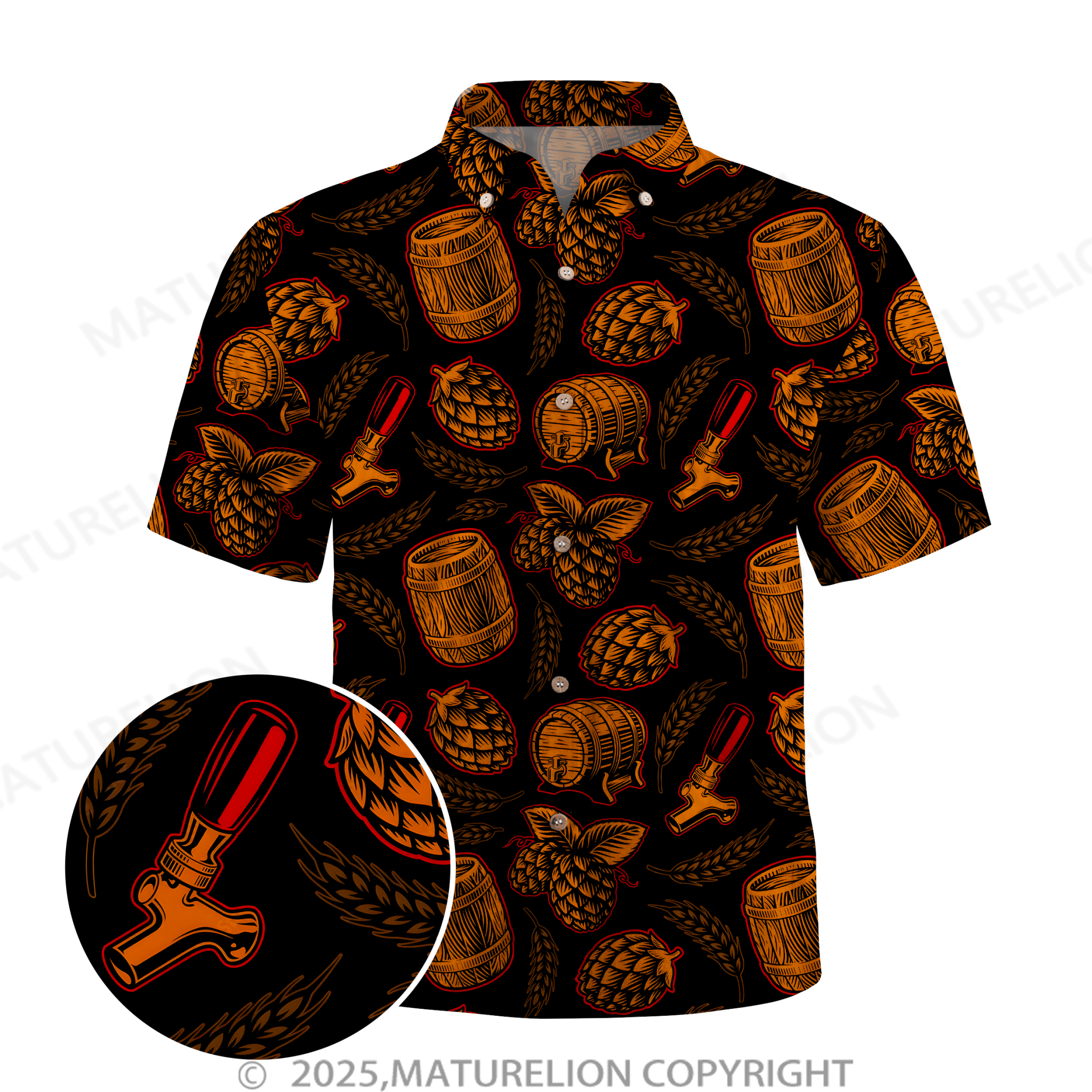 Maturelion Men's Hawaiian Shirt Palm Breeze Hawaiian Shirt
