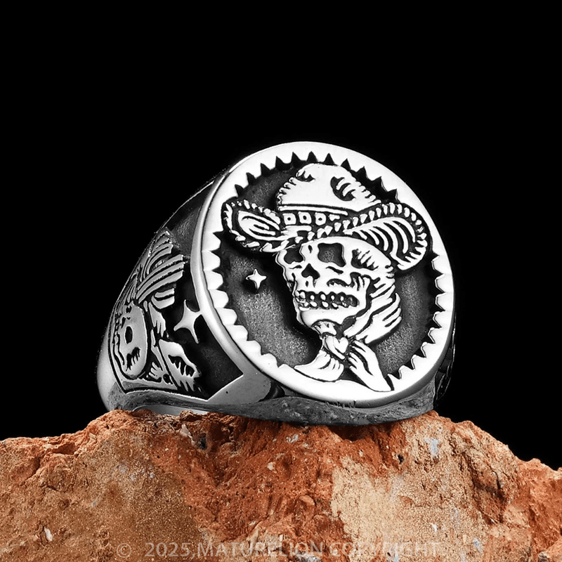 Matuerlion Old School Pipe Skull Ring for the Modern Rebel