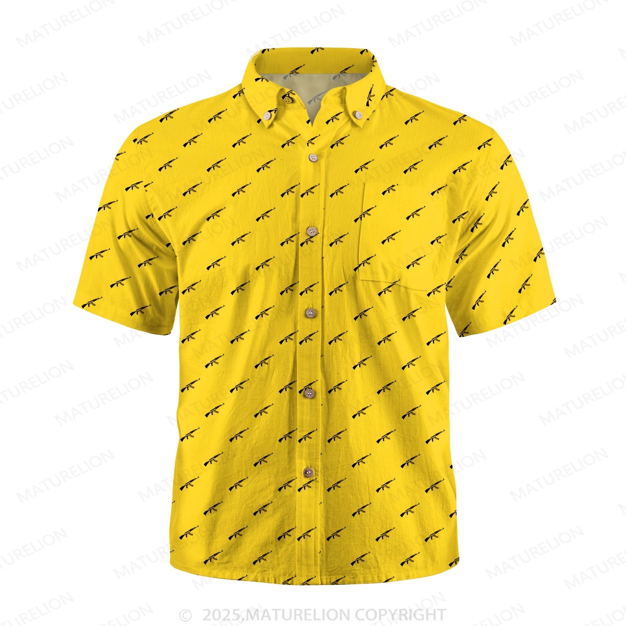 Maturelion Men's Hawaiian Shirt Ocean Wave Hawaiian Shirt