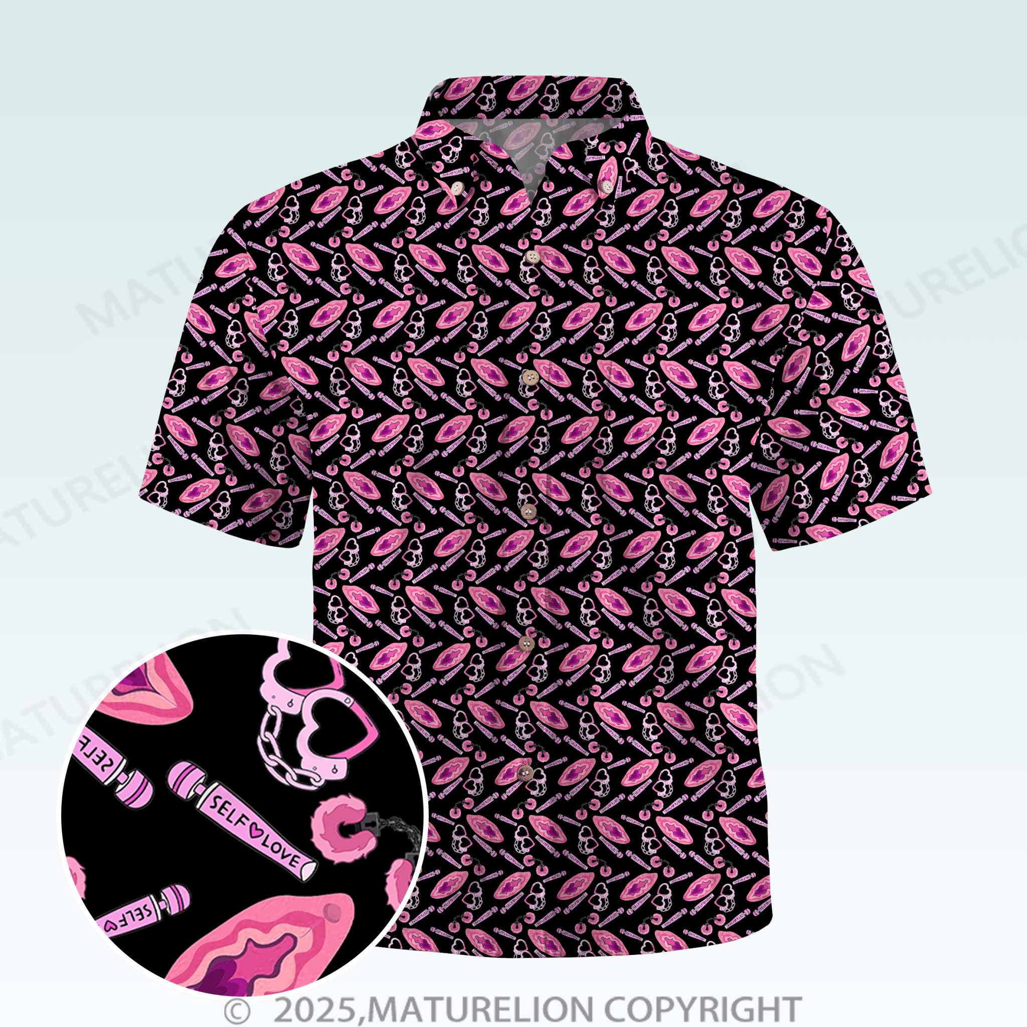 Maturelion Men's Hawaiian Shirt Charming Offbeat Hawaiian Shirt