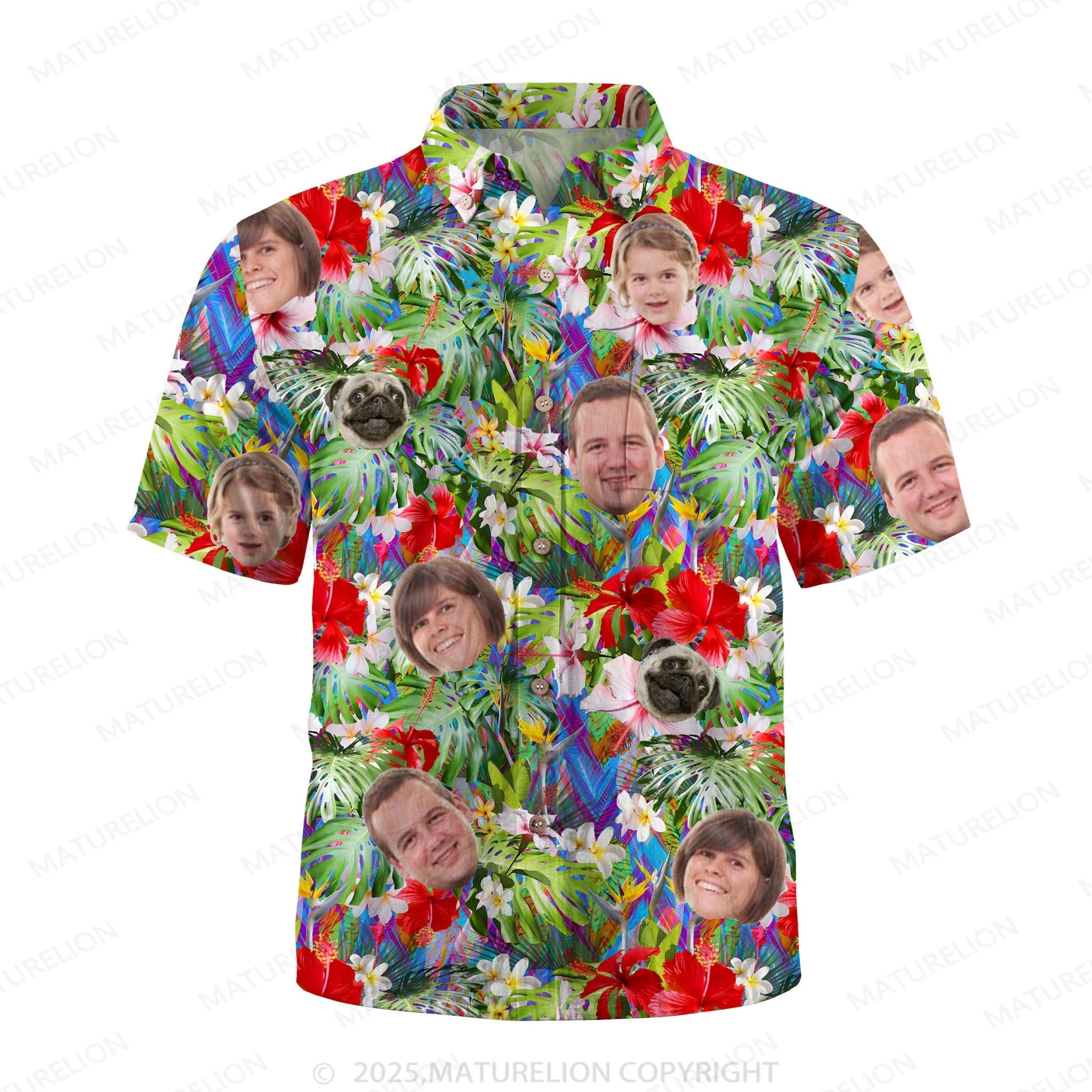 Maturelion Aloha Shirts Custom Hawaiian Shirt Featuring Your Face Hawaiian Shirt