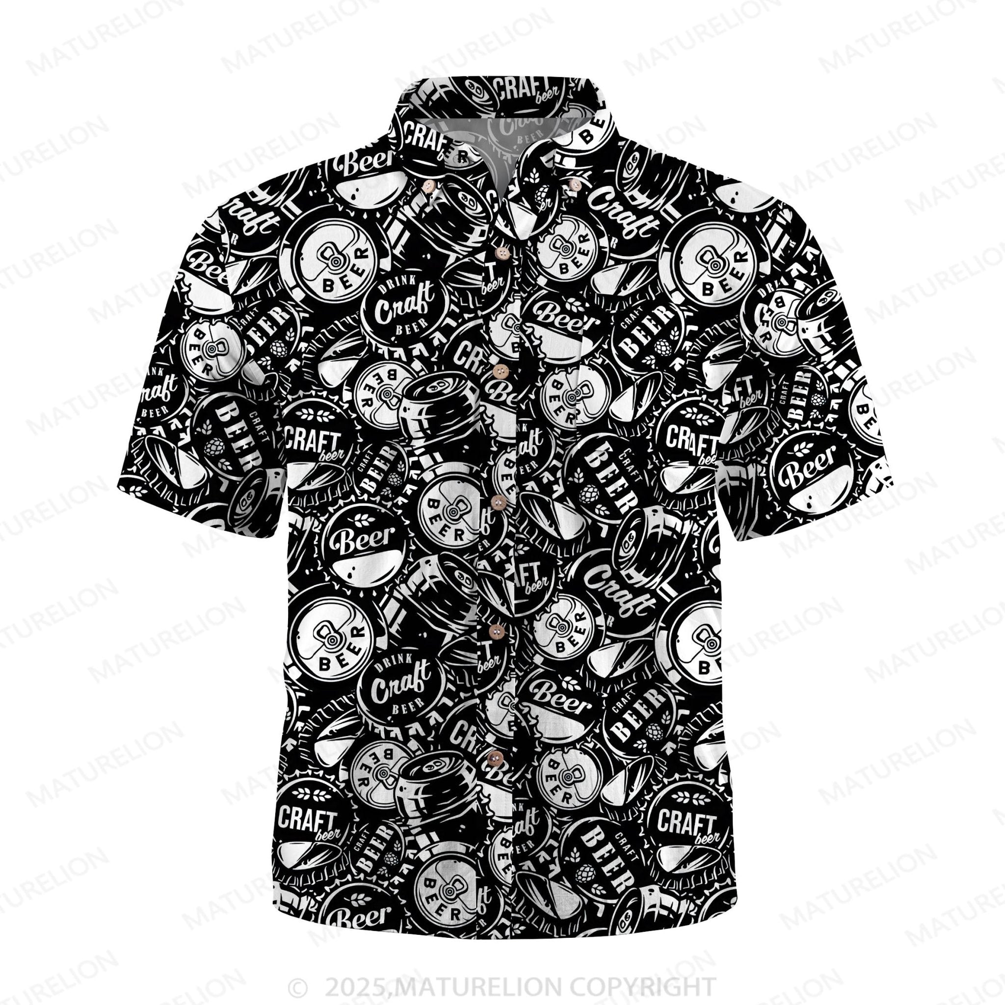 Maturelion Men's Hawaiian Shirt Pineapple Beach Hawaiian Shirt